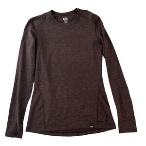 REI women's Brown Space dye Lightweight Long Sleeve Shirt Size XS